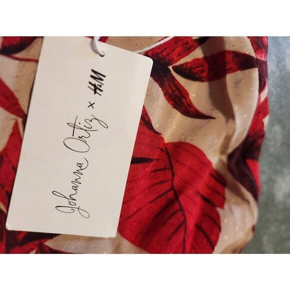 NWT Johanna Ortiz X H&M Flounced Leaf Printed Mini Dress Size XXS - Picture 4 of 6